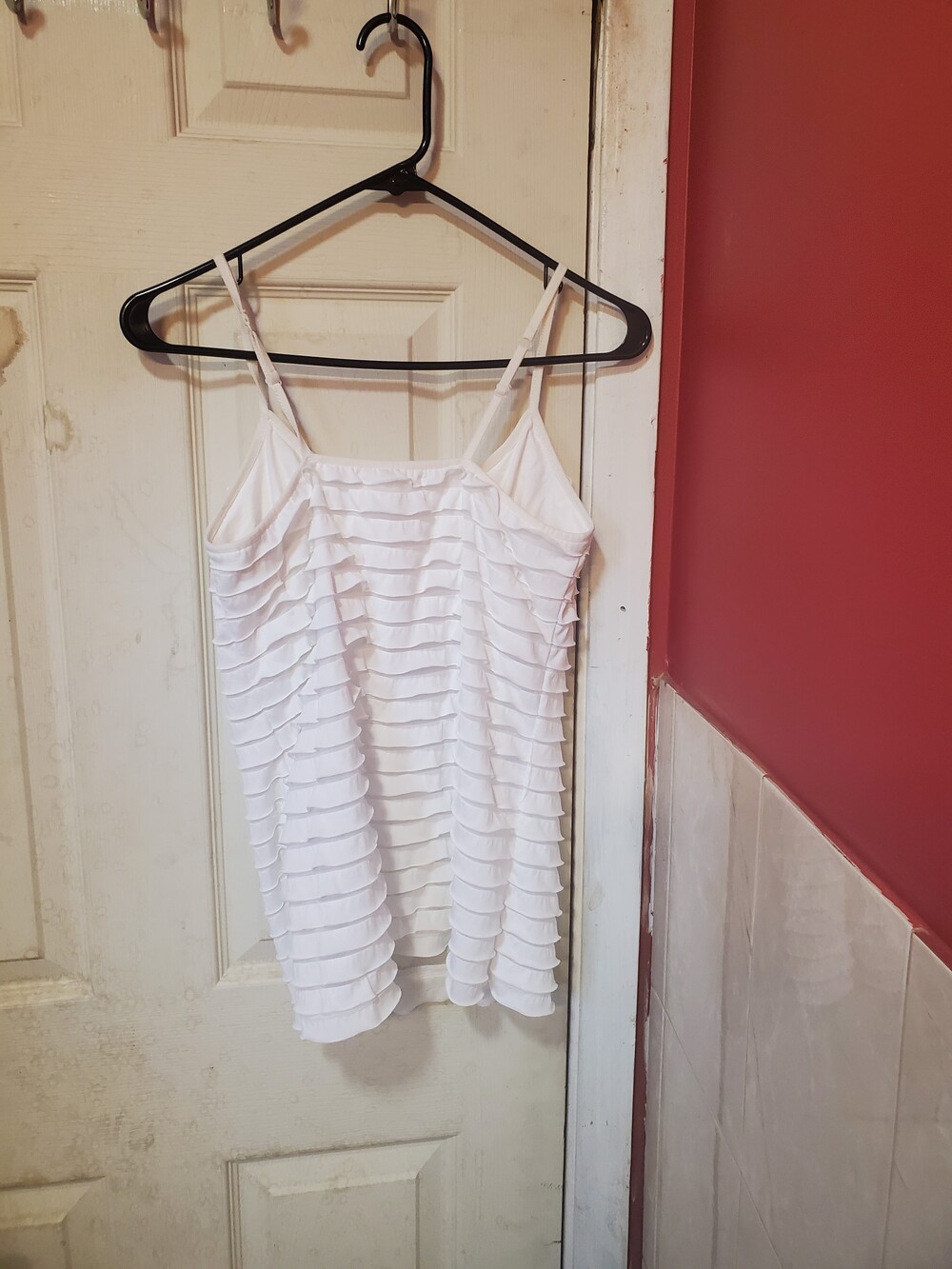 Energie White Ruffle Top. Large. - Picture 8 of 8
